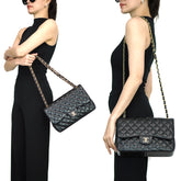 Jumbo Double Flap Caviar GHW S18